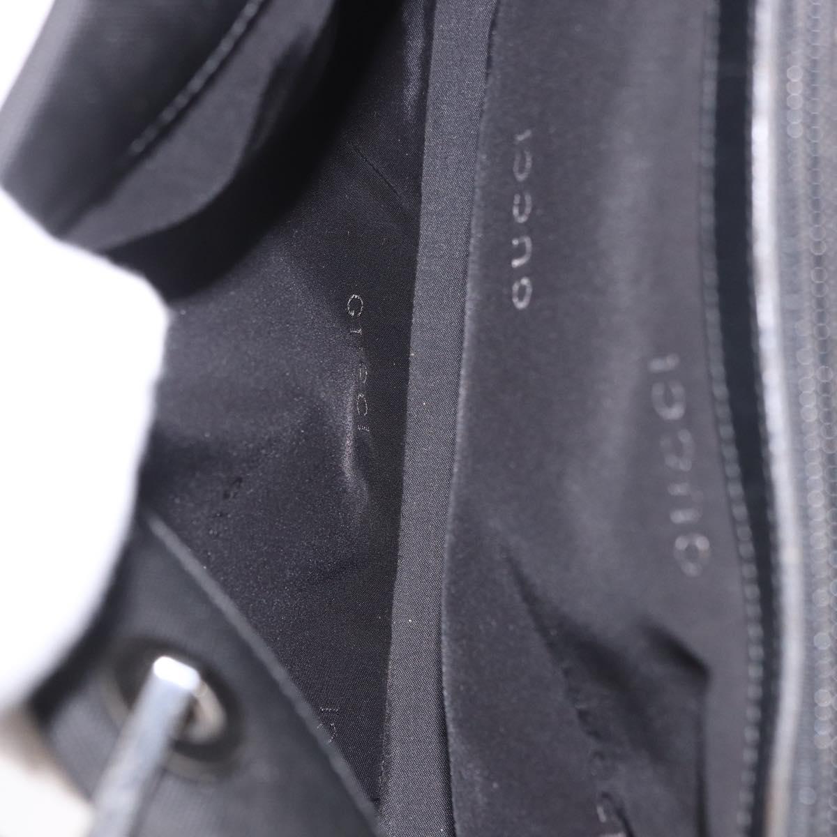 GUCCI Bamboo Tote Bag Canvas Black Silver 002 1016 Auth 187874