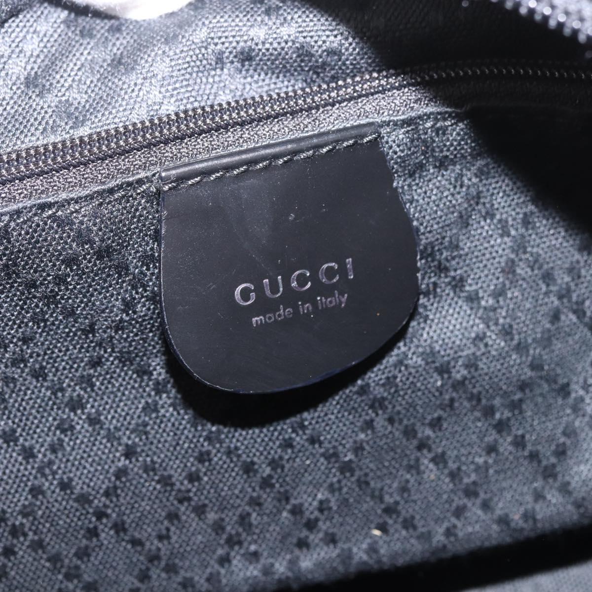 GUCCI Bamboo Tote Bag Canvas Black Silver 000 1014 0575 Auth 187875A