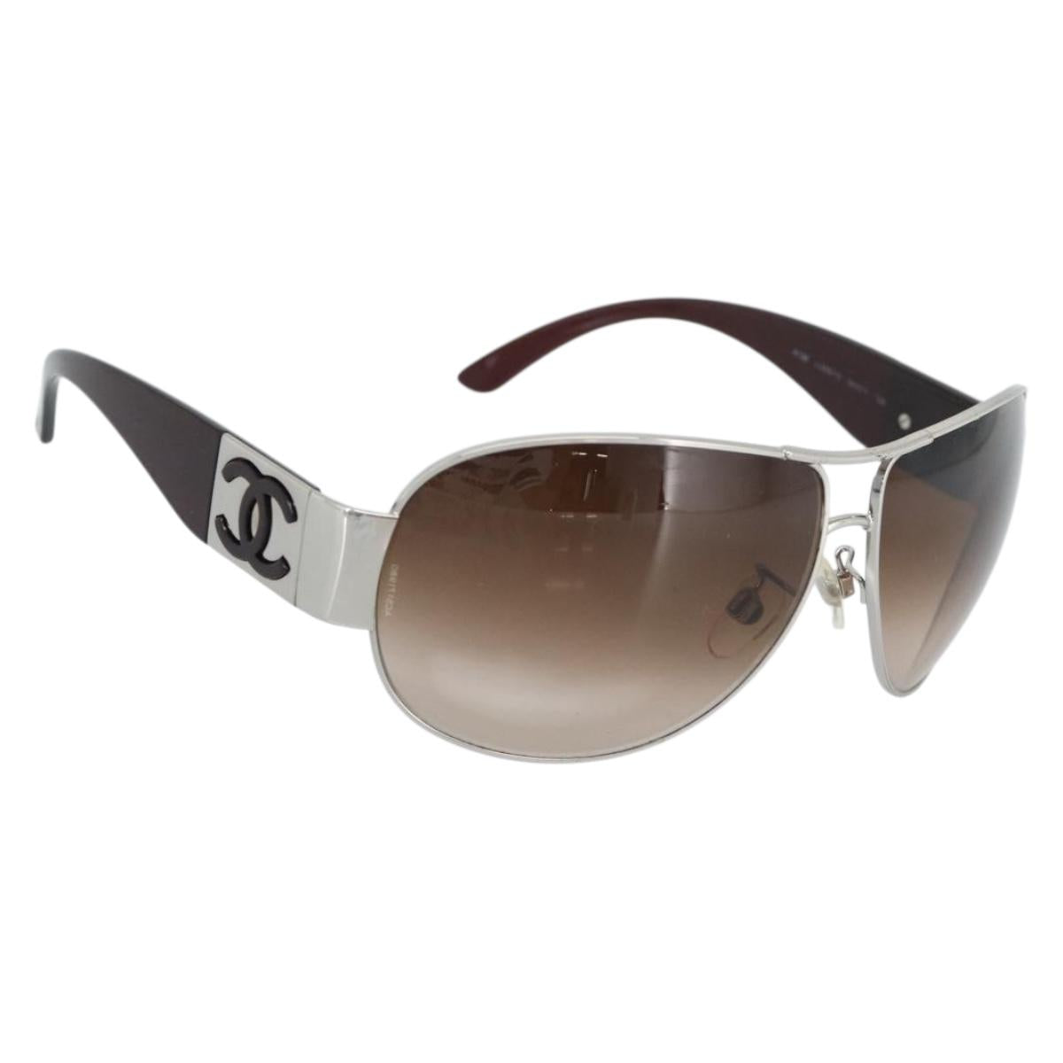 CHANEL Sunglasses plastic Brown CC Auth 187882V