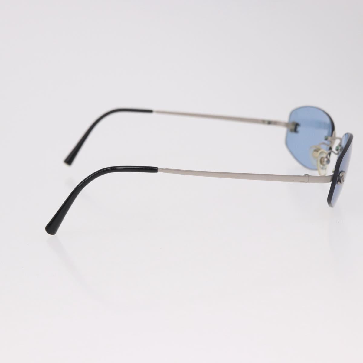 CHANEL Sunglasses metal Blue CC Auth 187883V