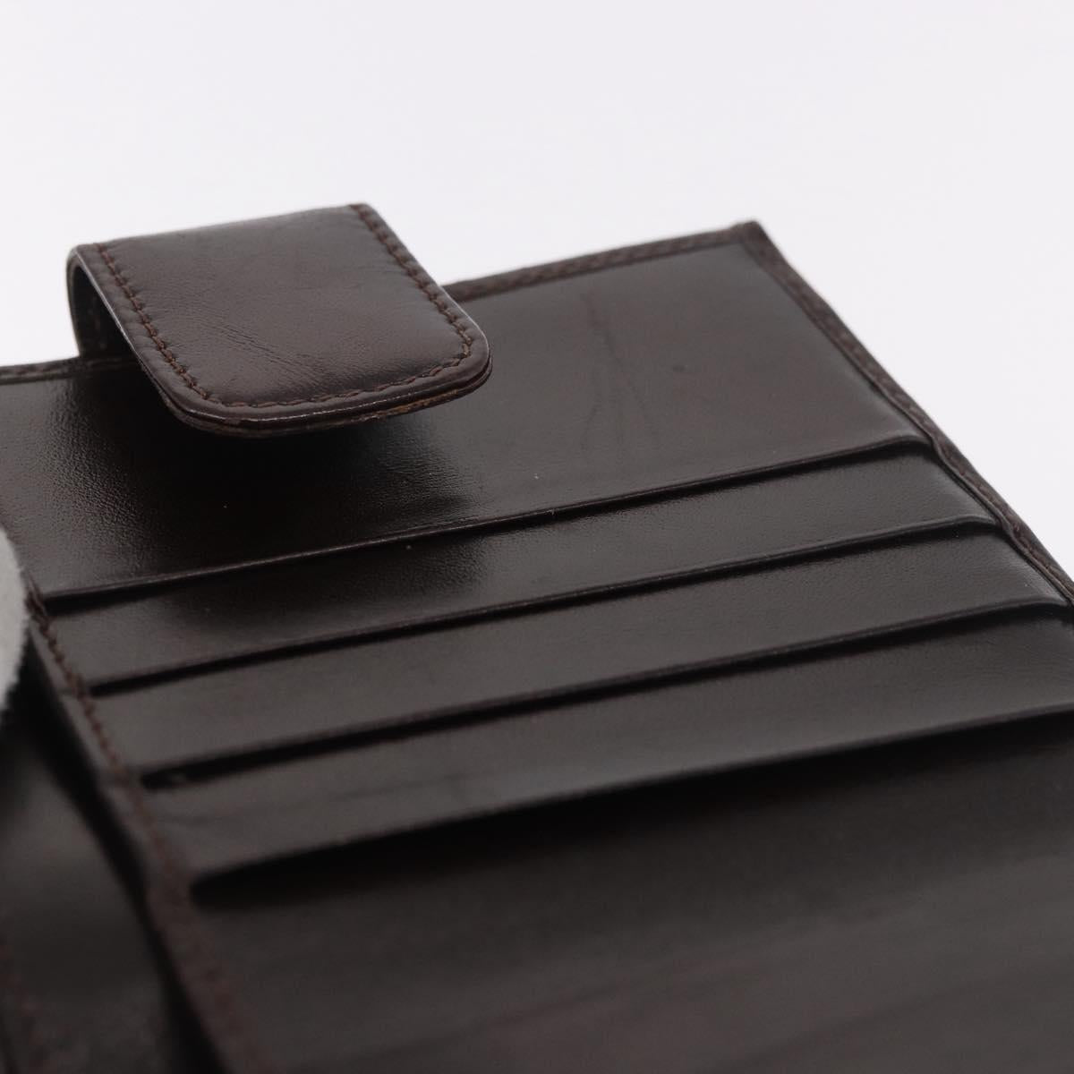 FENDI Zucca Canvas Bifold Wallet Black Brown Auth 187886V