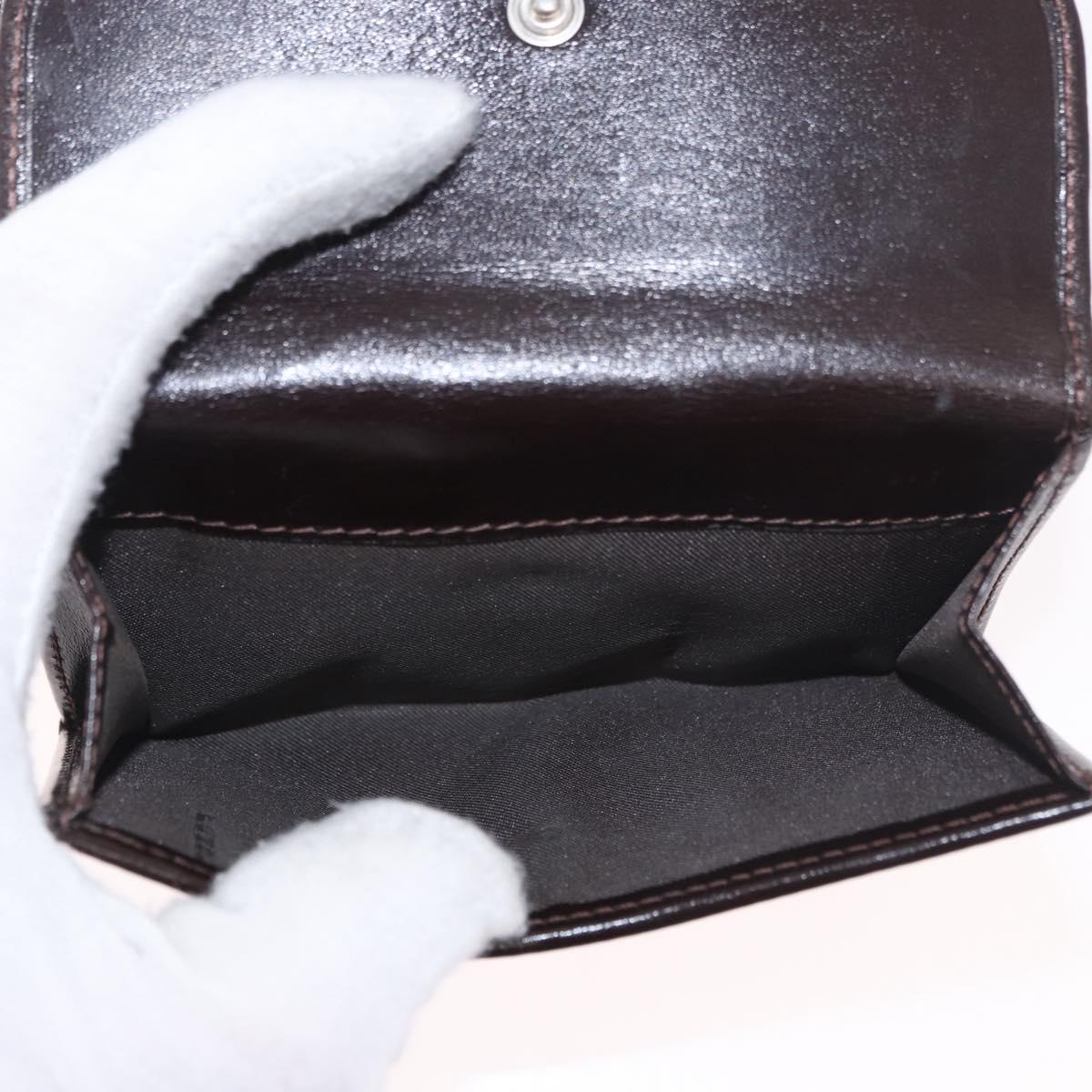 FENDI Zucca Canvas Bifold Wallet Black Brown Auth 187886V