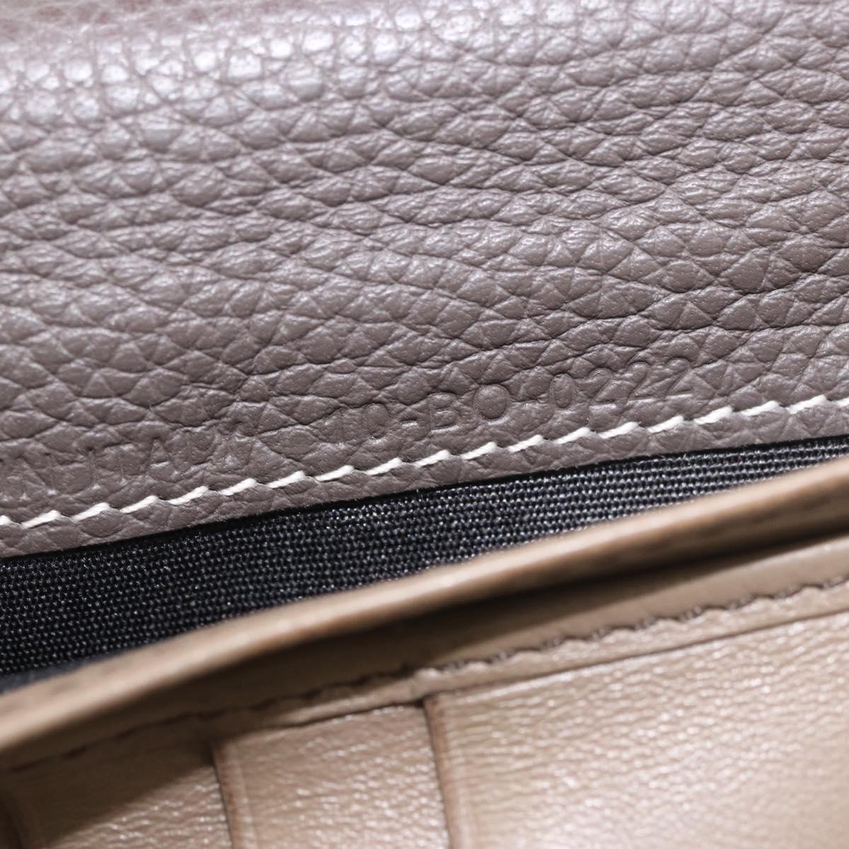Christian Dior Long Wallet Leather Brown Silver Auth 187887