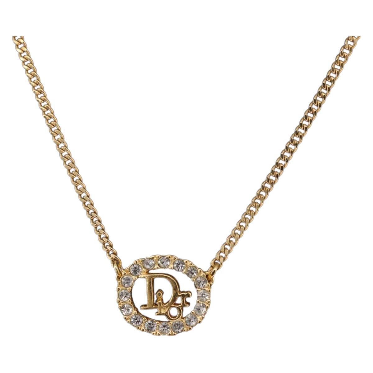 Christian Dior Necklace metal Gold Tone Auth 187891V