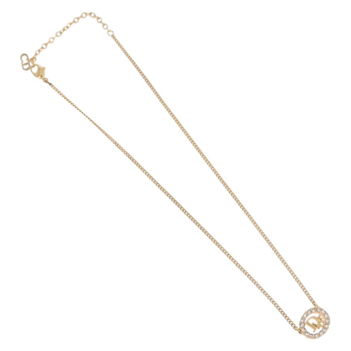 Christian Dior Necklace metal Gold Tone Auth 187891V