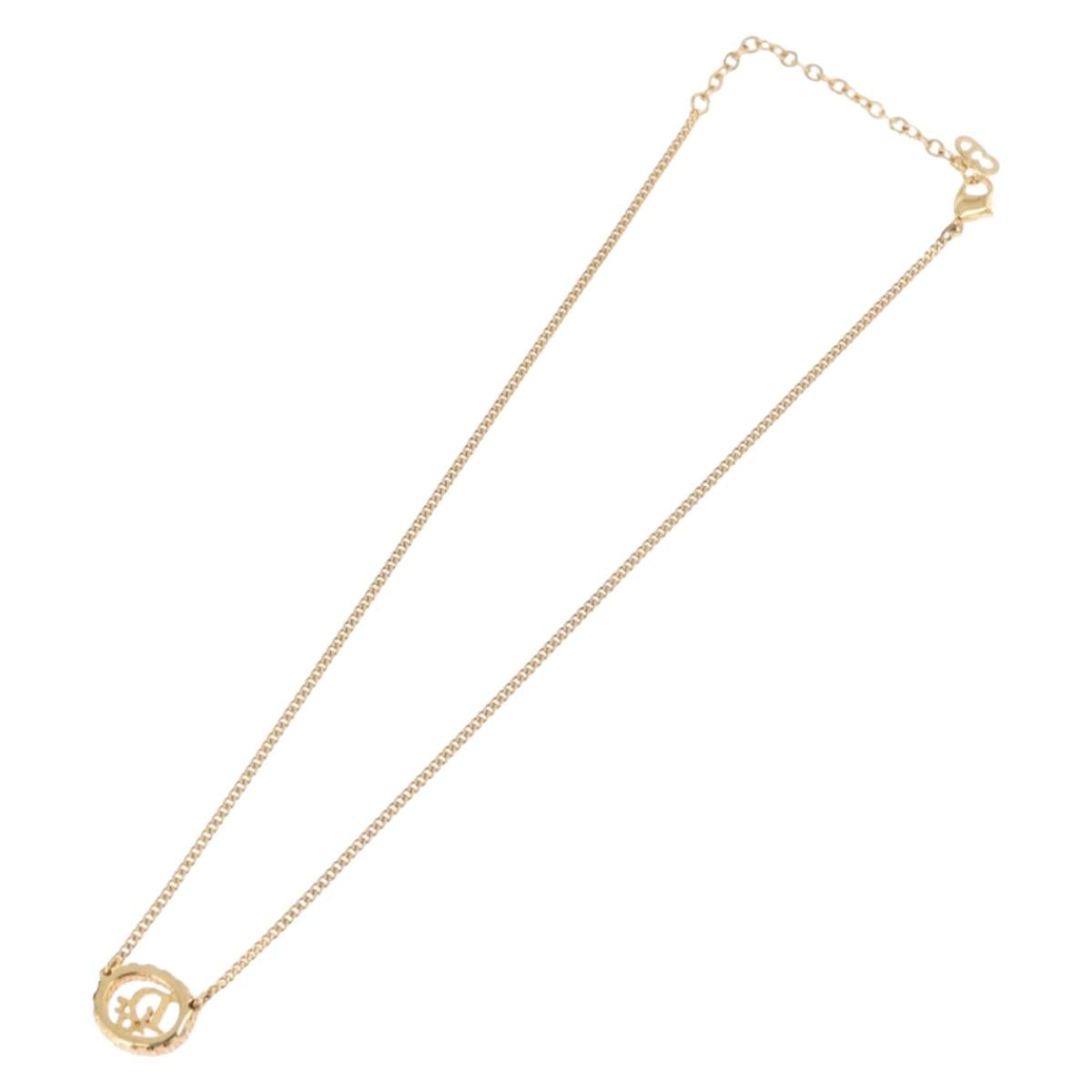 Christian Dior Necklace metal Gold Tone Auth 187891V