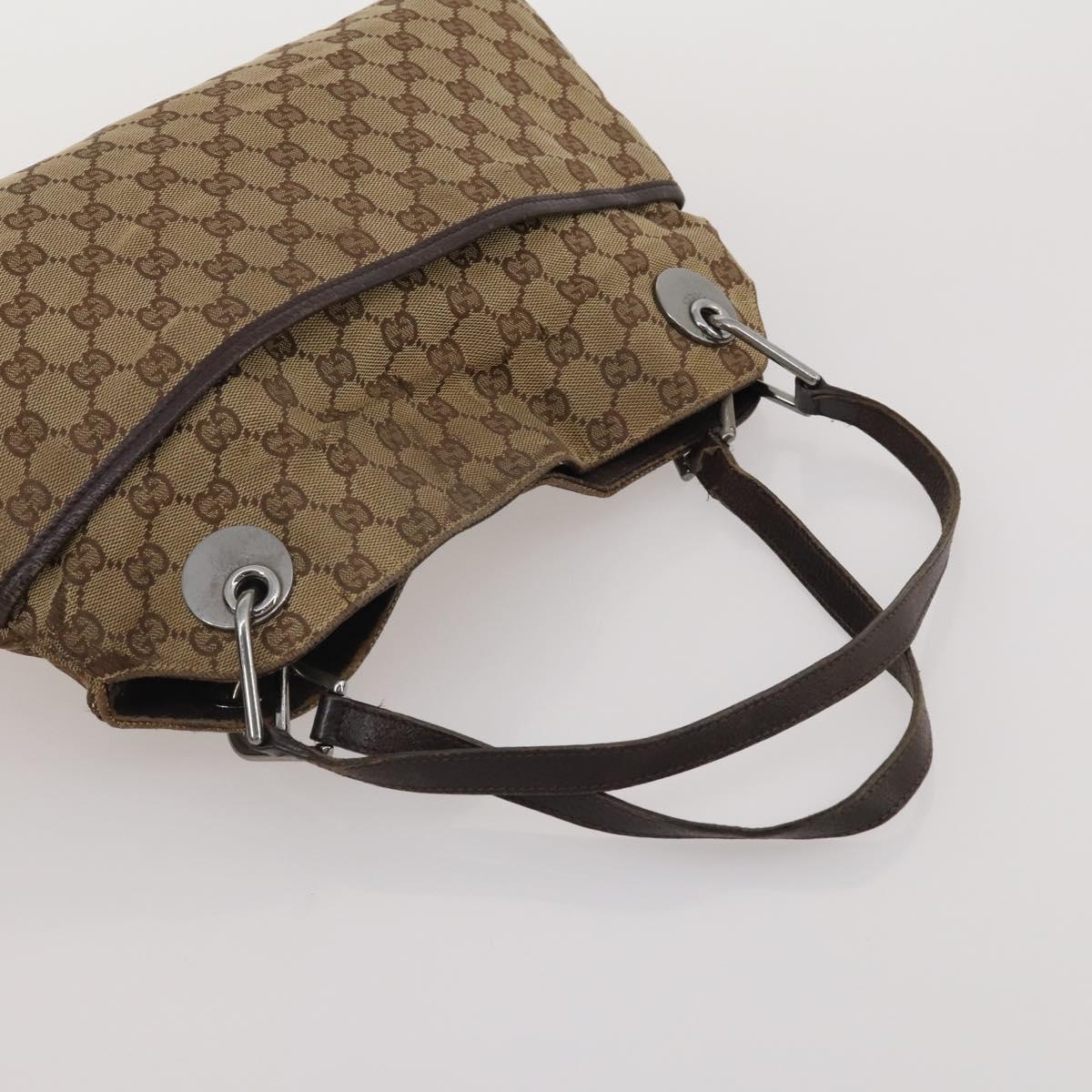 GUCCI GG Canvas Bamboo Hand Bag 3 Set Black Beige Auth 187895