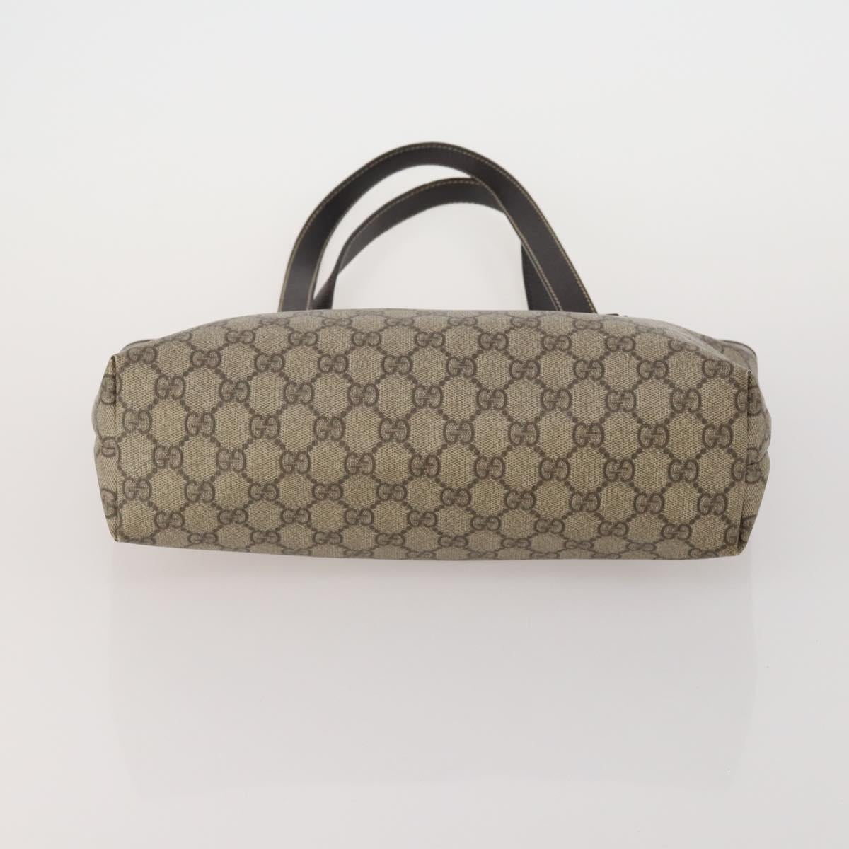 GUCCI GG Supreme Web Sherry Line Bag PVC Suede 3 Set Beige Brown Auth 187898