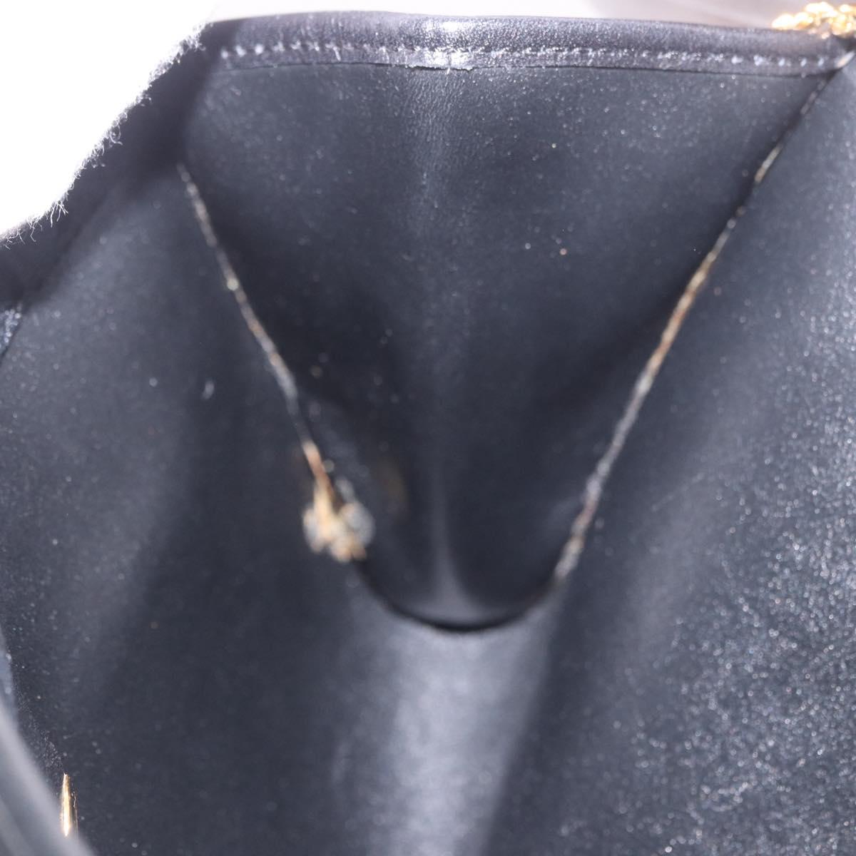 Christian Dior Trotter Canvas Chain Shoulder Bag Black Gold Auth 187926V