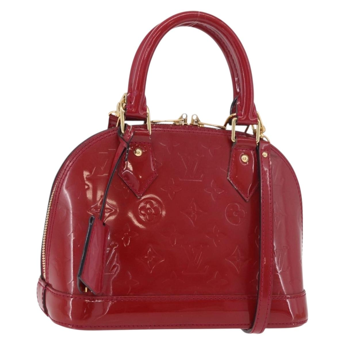 LOUIS VUITTON Vernis Alma BB Hand Bag Rose Andian M91771 LV Auth 187928V