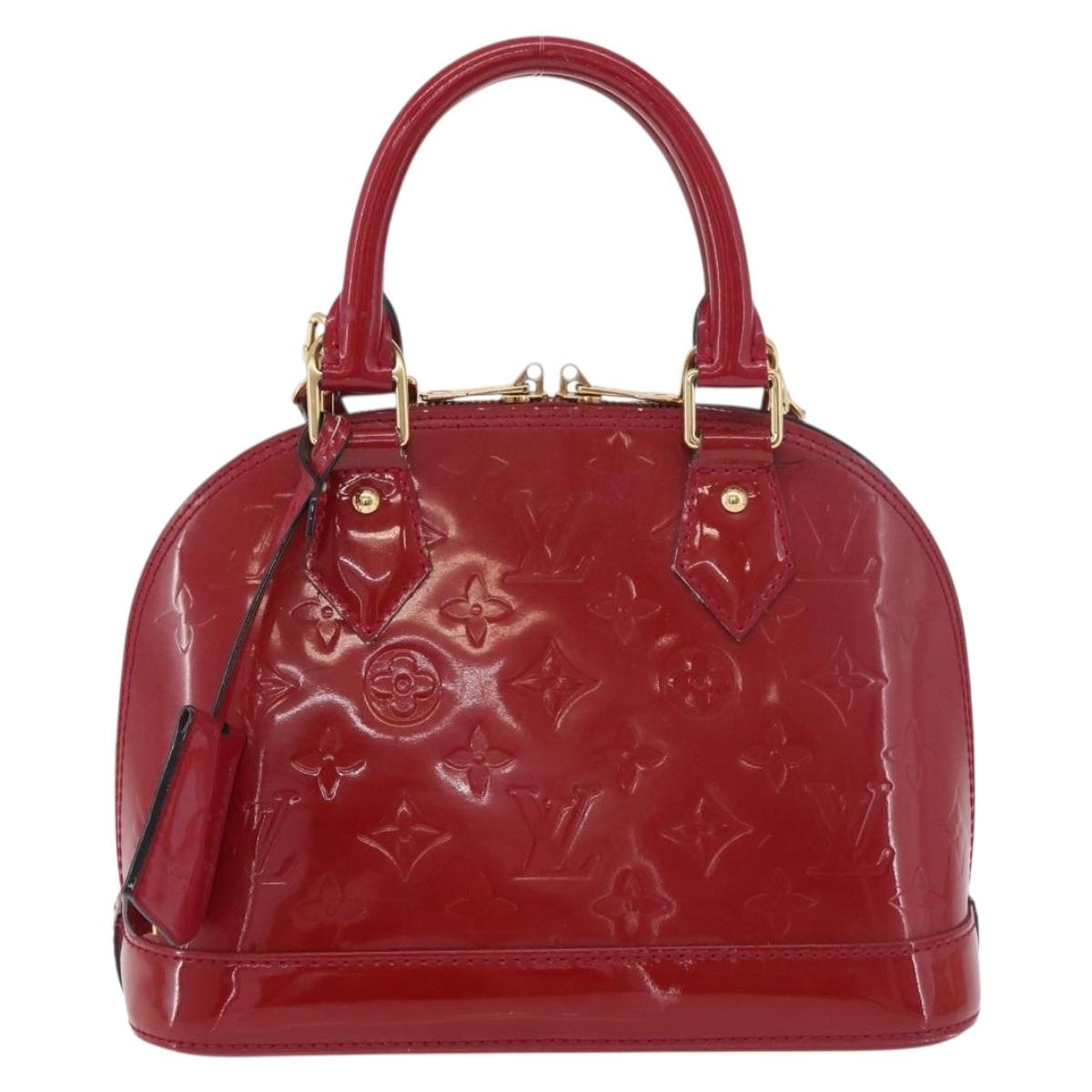 LOUIS VUITTON Vernis Alma BB Hand Bag Rose Andian M91771 LV Auth 187928V