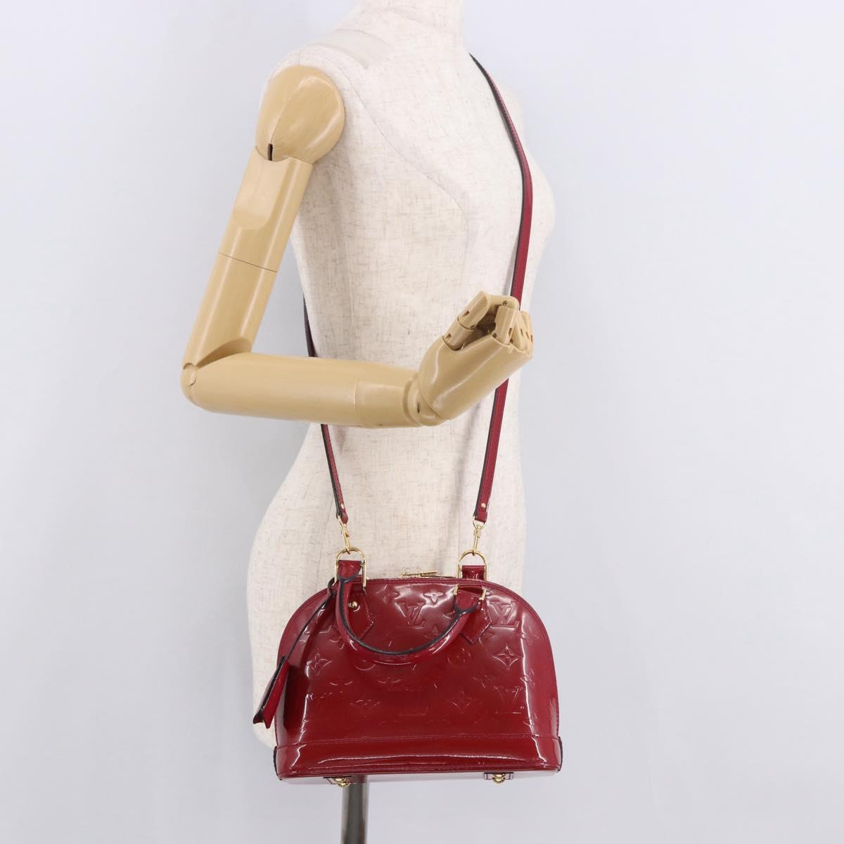 LOUIS VUITTON Vernis Alma BB Hand Bag Rose Andian M91771 LV Auth 187928V