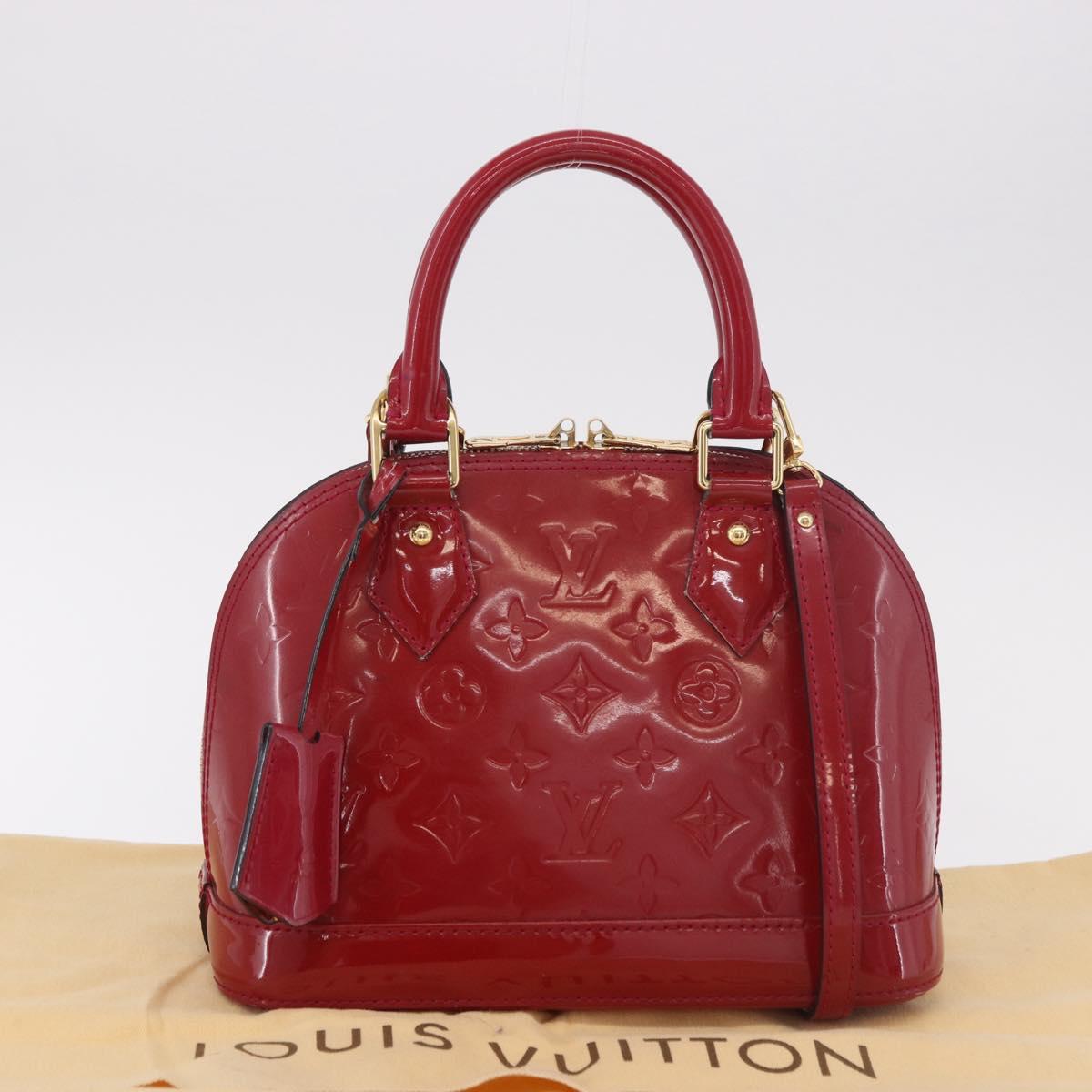 LOUIS VUITTON Vernis Alma BB Hand Bag Rose Andian M91771 LV Auth 187928V