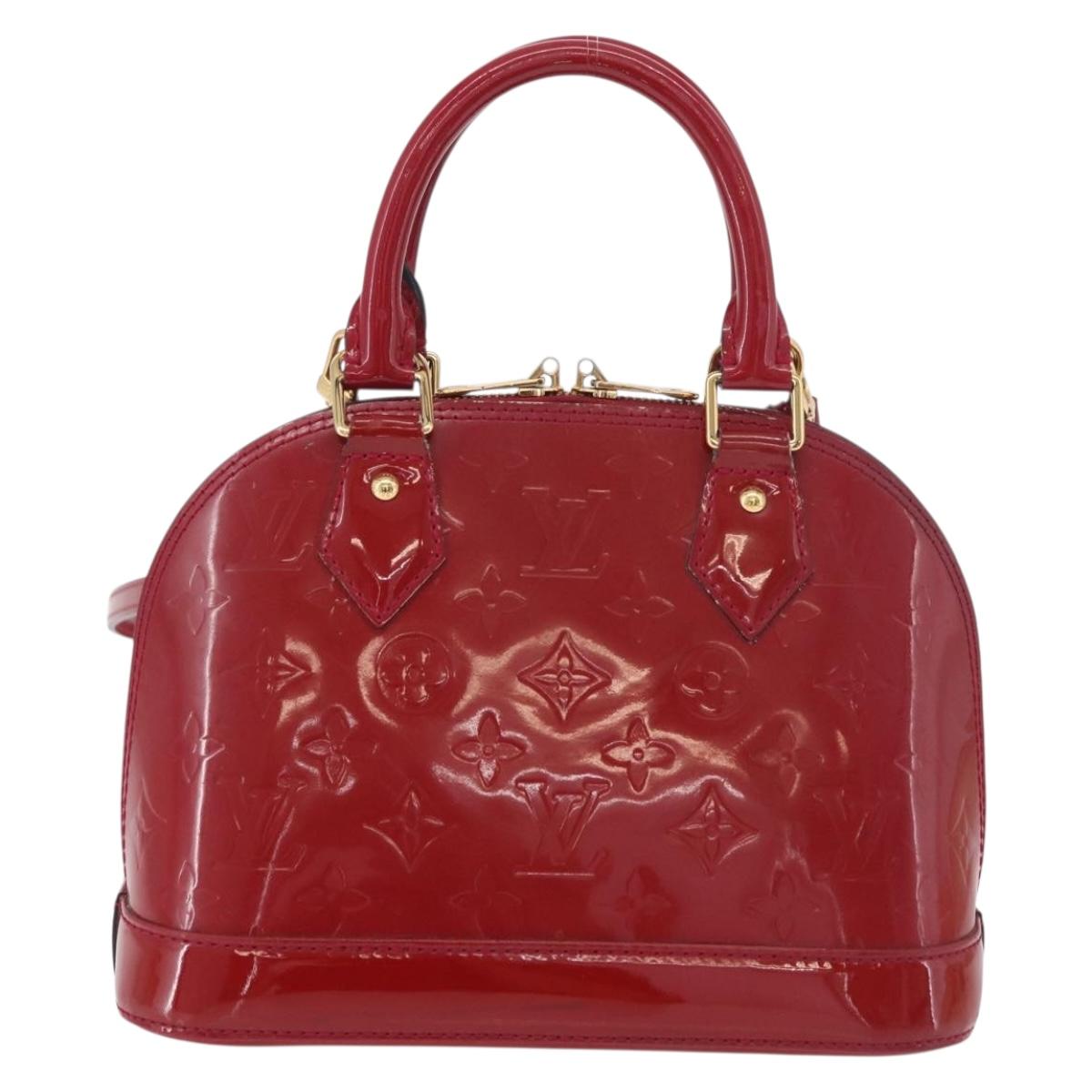 LOUIS VUITTON Vernis Alma BB Hand Bag Rose Andian M91771 LV Auth 187928V