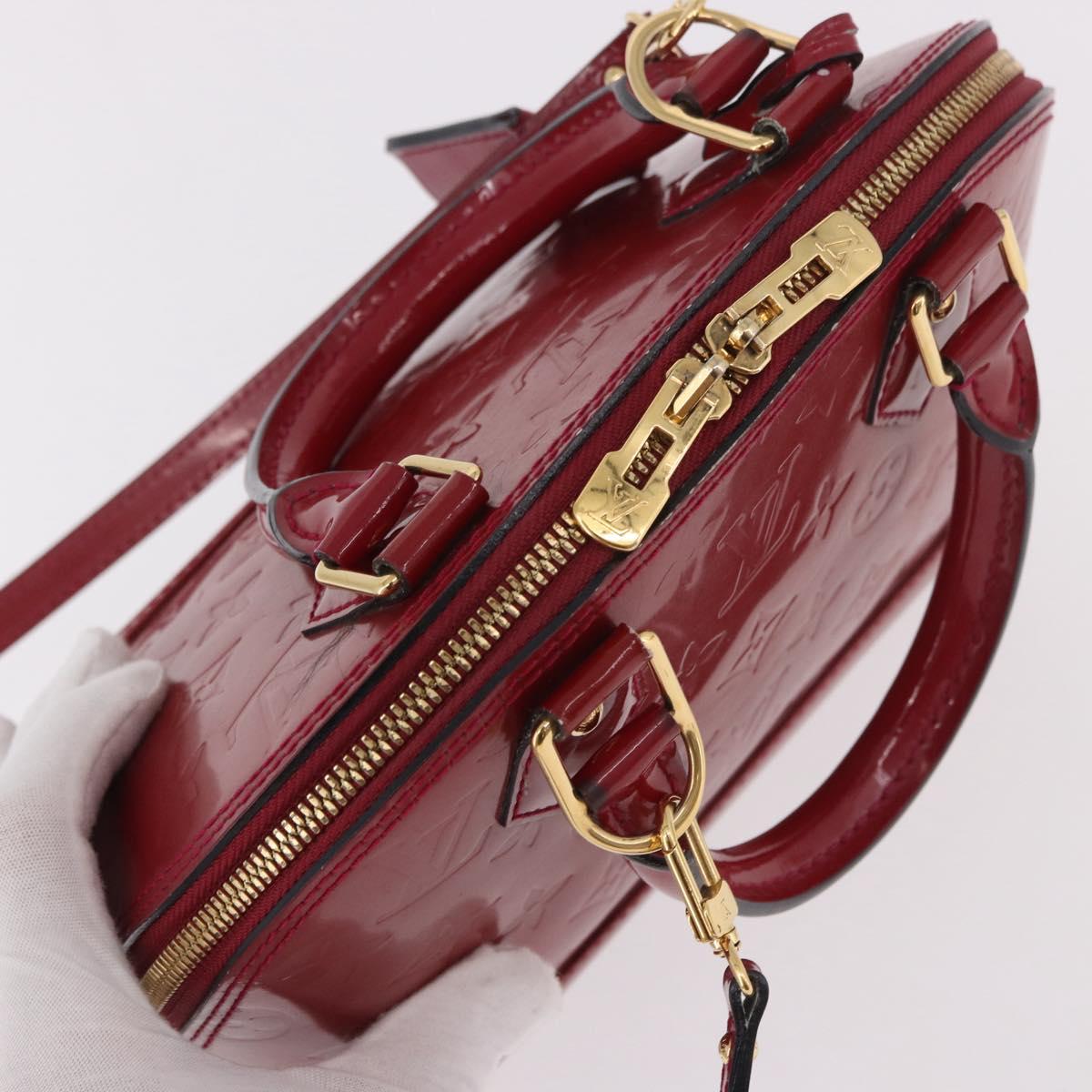 LOUIS VUITTON Vernis Alma BB Hand Bag Rose Andian M91771 LV Auth 187928V
