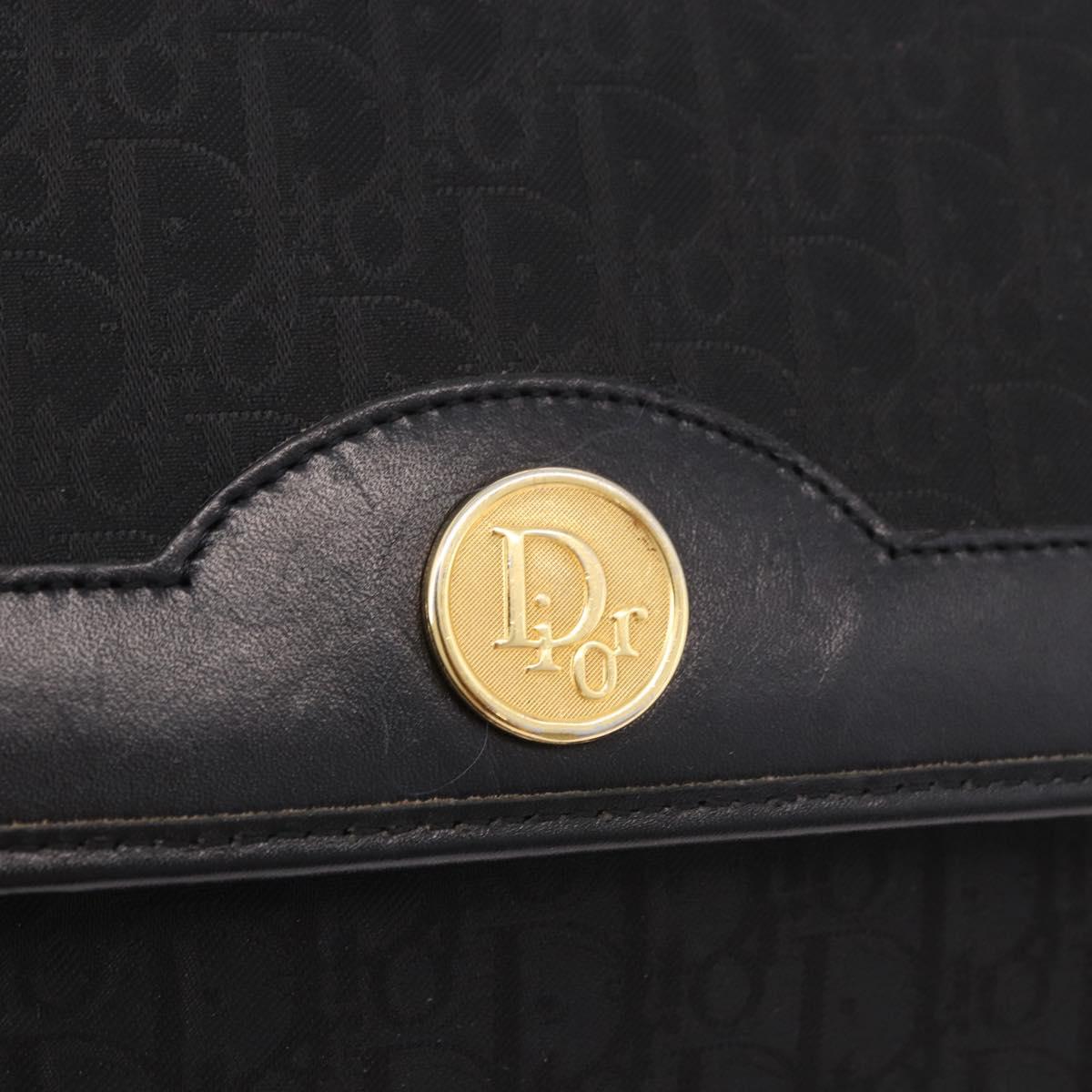 Christian Dior Trotter Chain Shoulder Bag Black Gold Auth 187932V