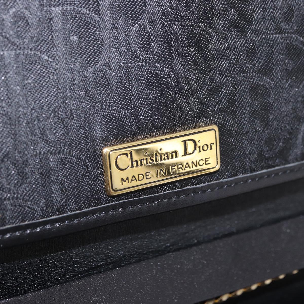 Christian Dior Trotter Chain Shoulder Bag Black Gold Auth 187932V