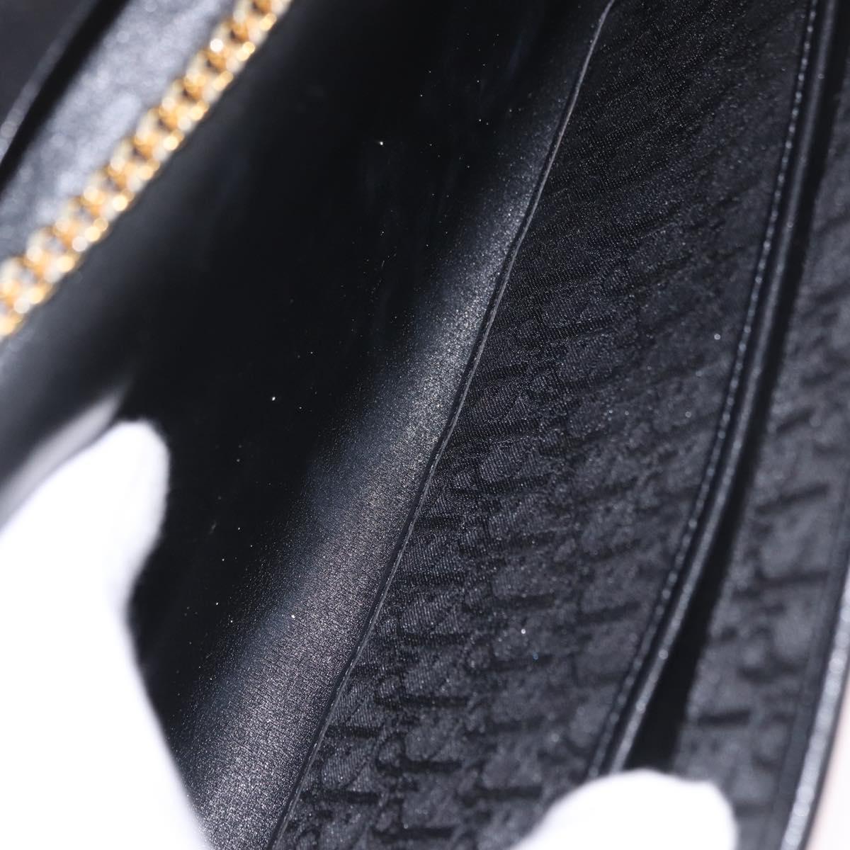 Christian Dior Trotter Chain Shoulder Bag Black Gold Auth 187932V