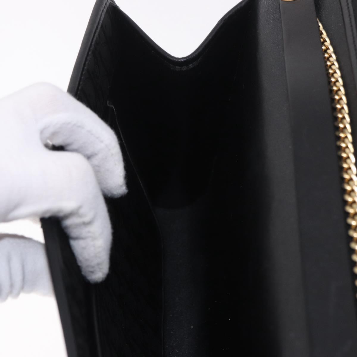 Christian Dior Trotter Chain Shoulder Bag Black Gold Auth 187932V