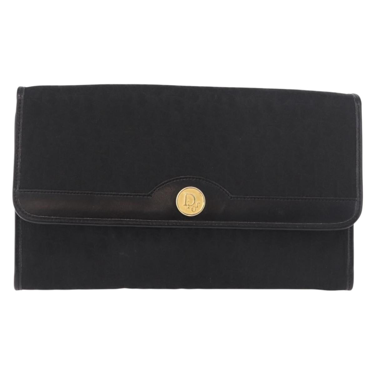 Christian Dior Trotter Chain Shoulder Bag Black Gold Auth 187932V