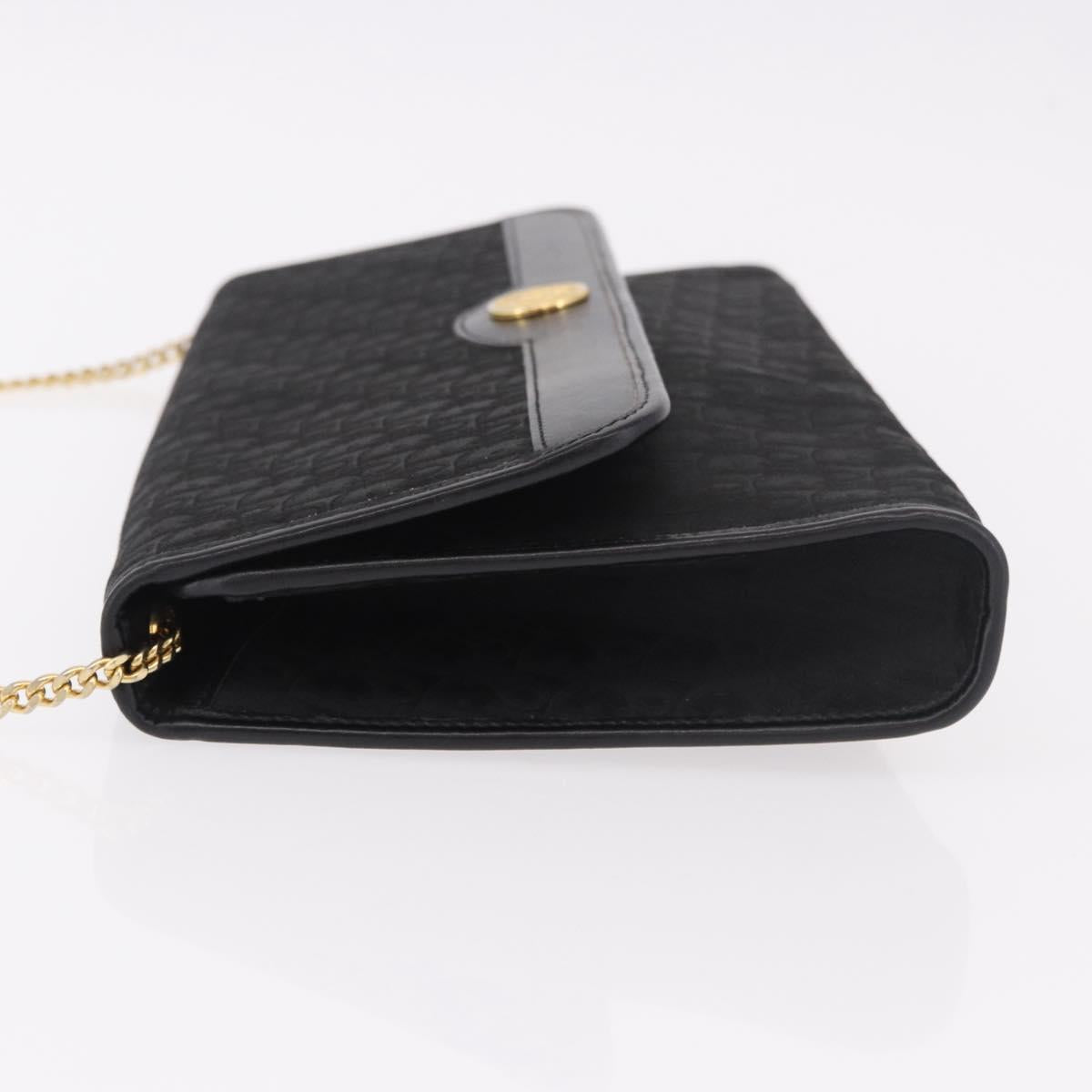 Christian Dior Trotter Chain Shoulder Bag Black Gold Auth 187932V