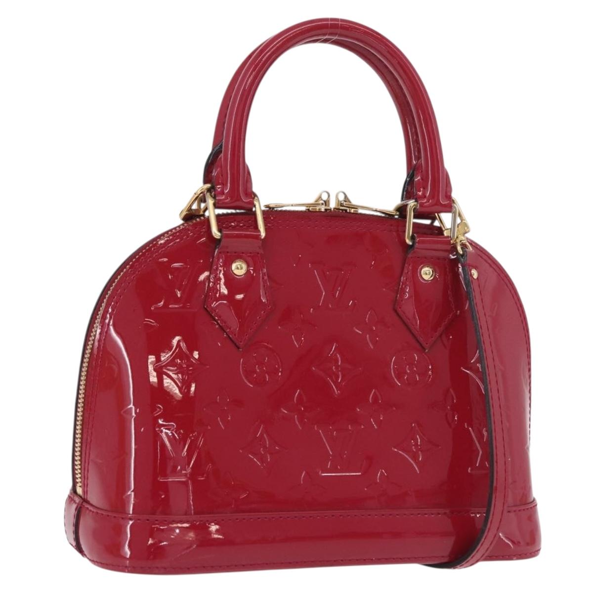 LOUIS VUITTON Monogram Vernis Alma BB Hand Bag Rose Andian M91771 Auth 187936V