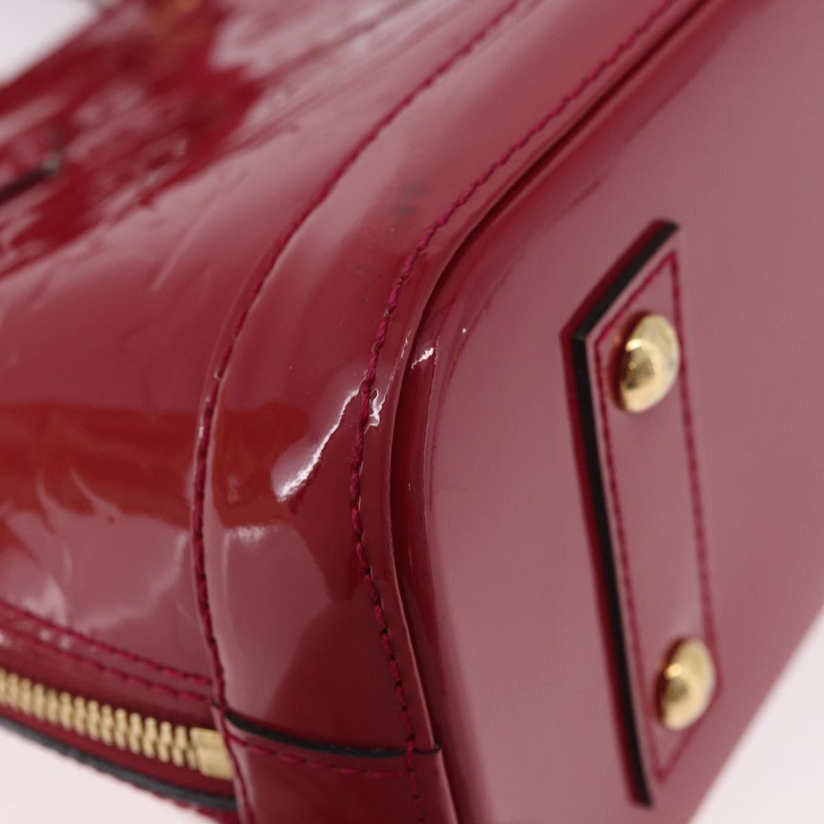 LOUIS VUITTON Monogram Vernis Alma BB Hand Bag Rose Andian M91771 Auth 187936V