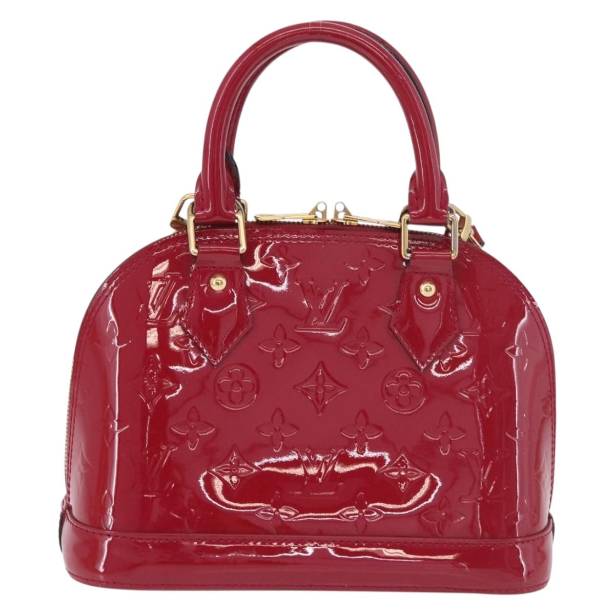LOUIS VUITTON Monogram Vernis Alma BB Hand Bag Rose Andian M91771 Auth 187936V