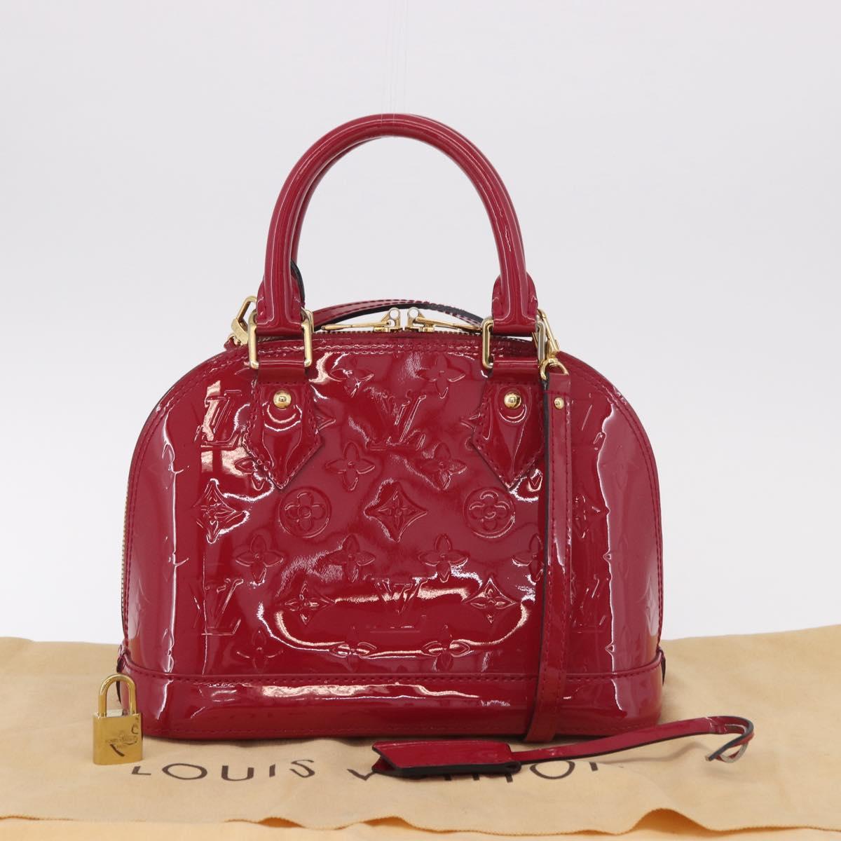 LOUIS VUITTON Monogram Vernis Alma BB Hand Bag Rose Andian M91771 Auth 187936V