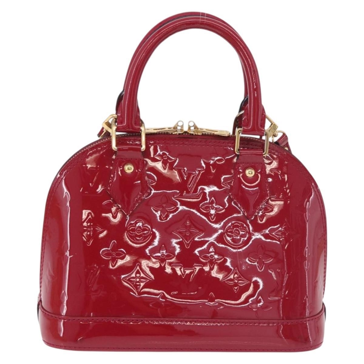 LOUIS VUITTON Monogram Vernis Alma BB Hand Bag Rose Andian M91771 Auth 187936V