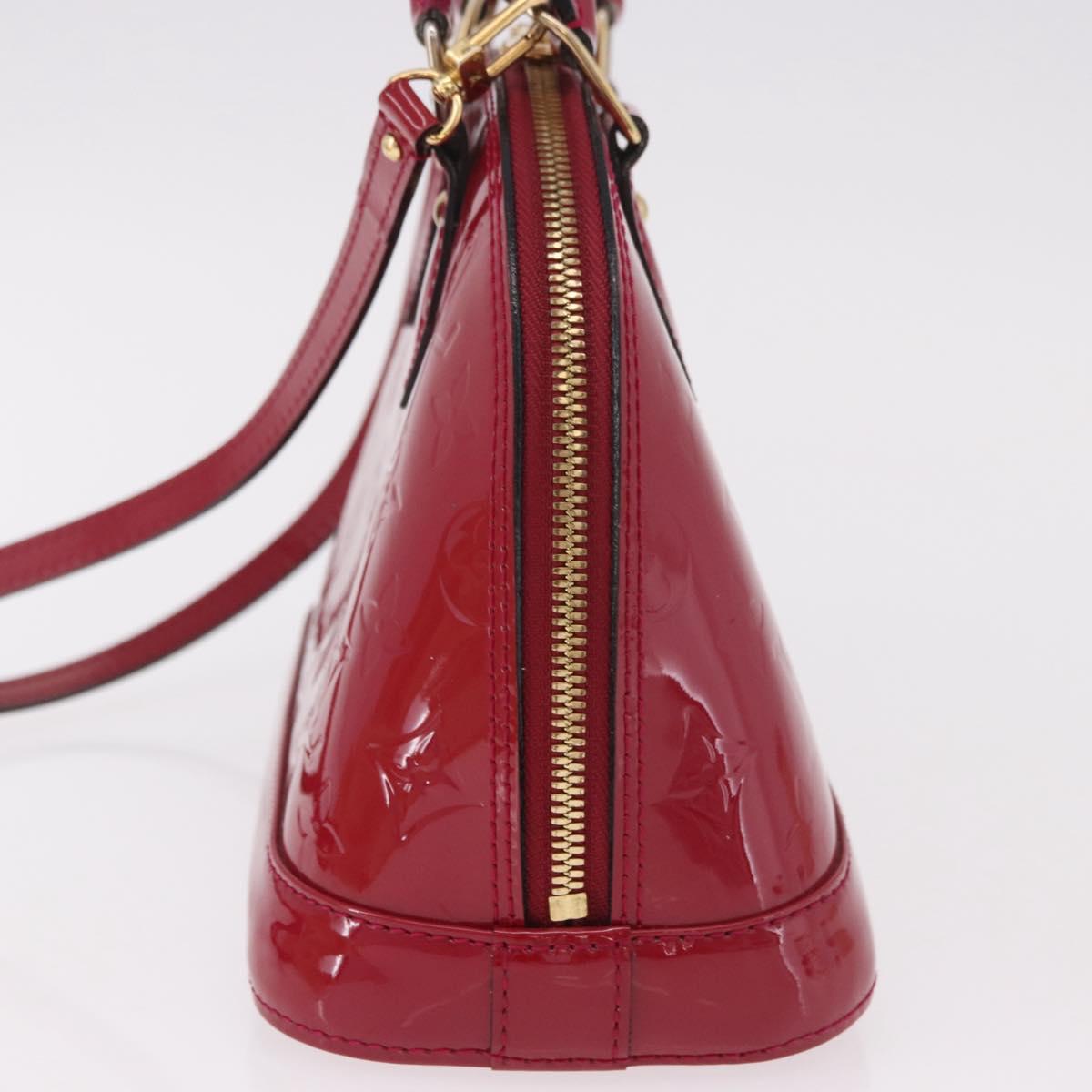 LOUIS VUITTON Monogram Vernis Alma BB Hand Bag Rose Andian M91771 Auth 187936V