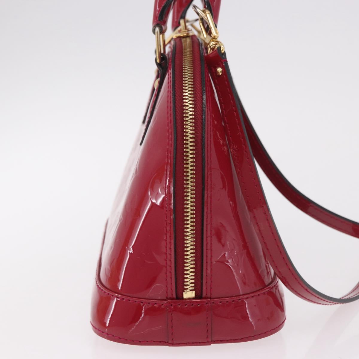 LOUIS VUITTON Monogram Vernis Alma BB Hand Bag Rose Andian M91771 Auth 187936V