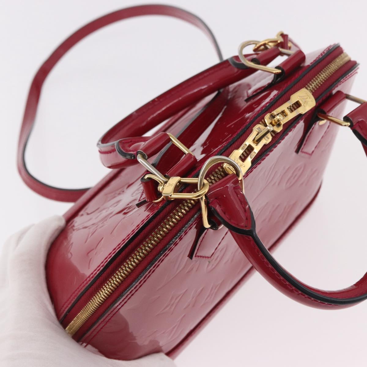 LOUIS VUITTON Monogram Vernis Alma BB Hand Bag Rose Andian M91771 Auth 187936V