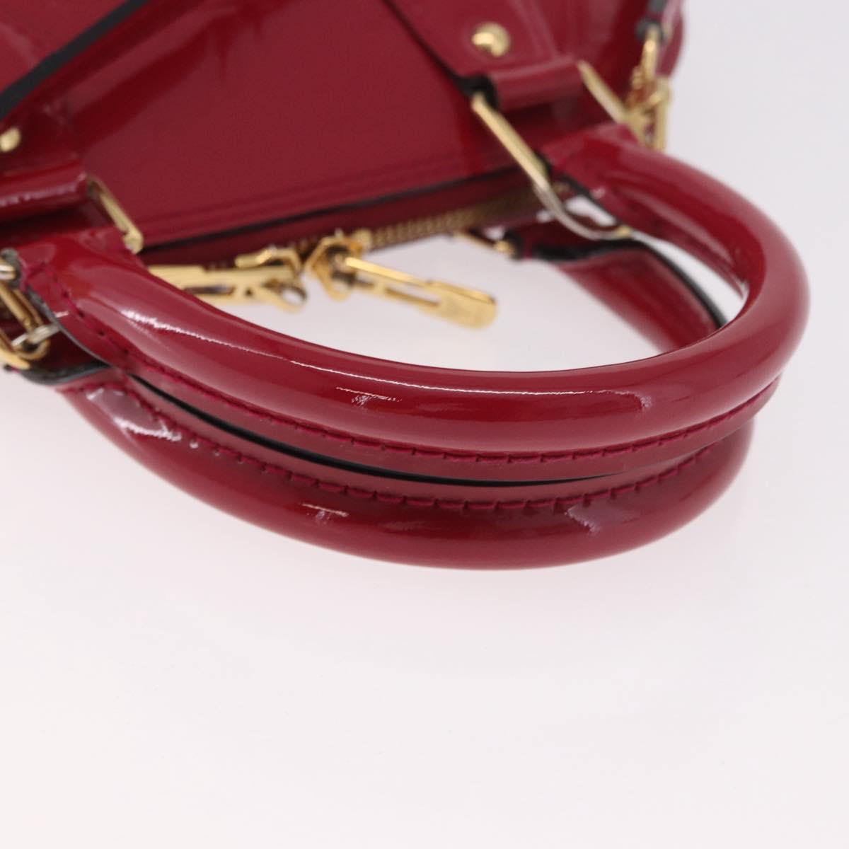 LOUIS VUITTON Monogram Vernis Alma BB Hand Bag Rose Andian M91771 Auth 187936V