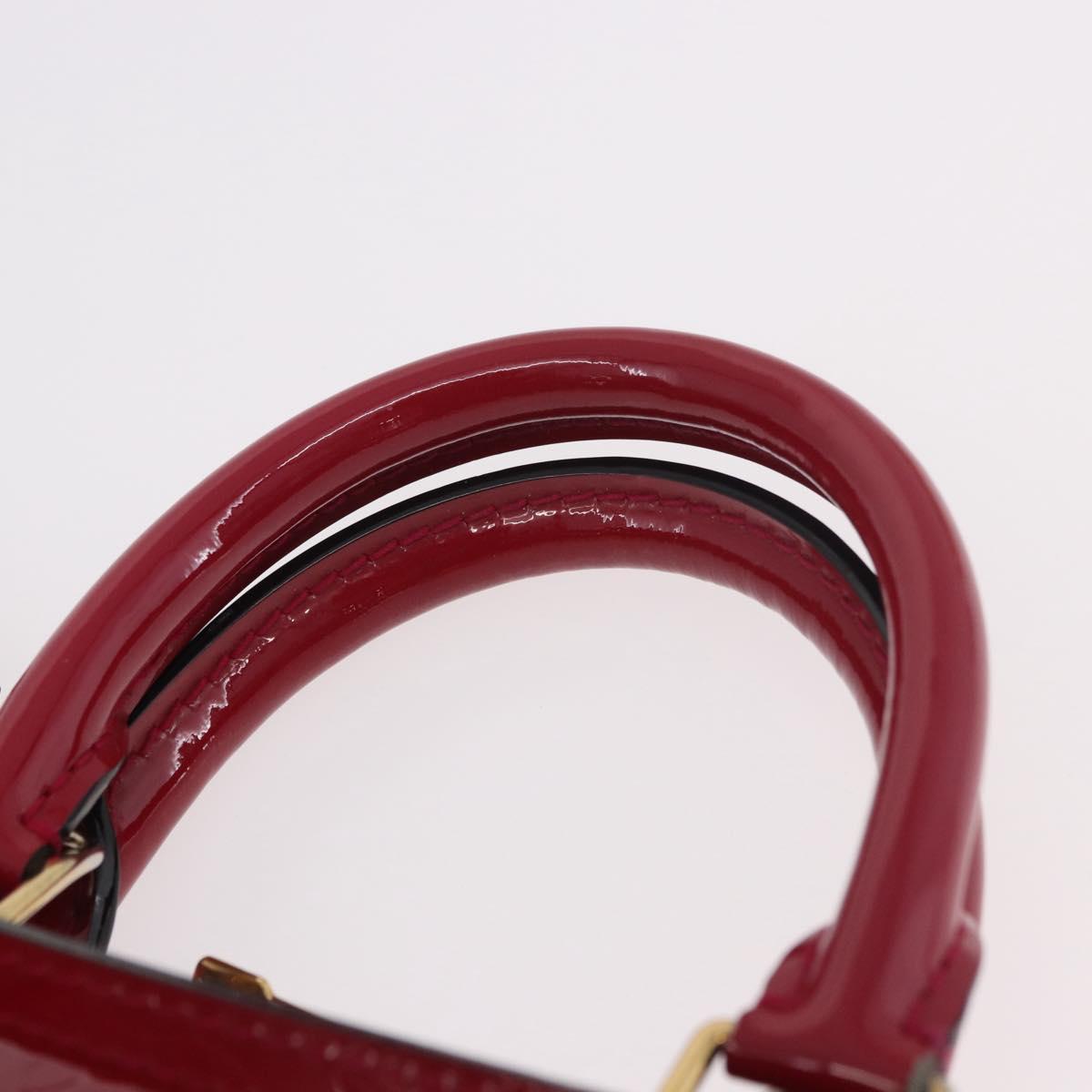 LOUIS VUITTON Monogram Vernis Alma BB Hand Bag Rose Andian M91771 Auth 187936V