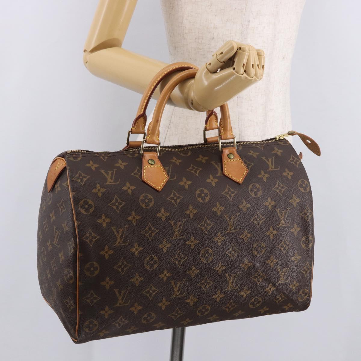 LOUIS VUITTON Monogram Speedy 35 Hand Bag M41524 LV Auth 187938V