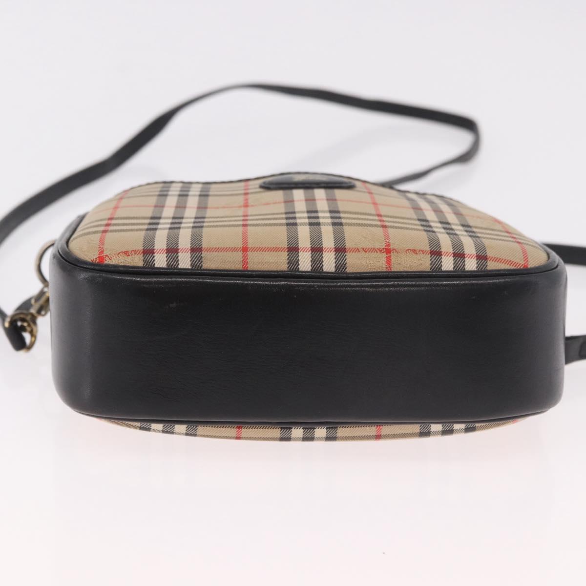 Burberrys Nova Check Shoulder Bag Canvas Beige Gold Auth 187940A