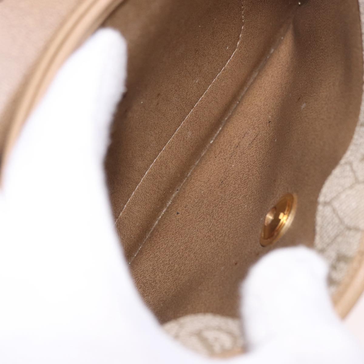 Christian Dior Chain Shoulder Bag Leather Beige Gold Auth 187941