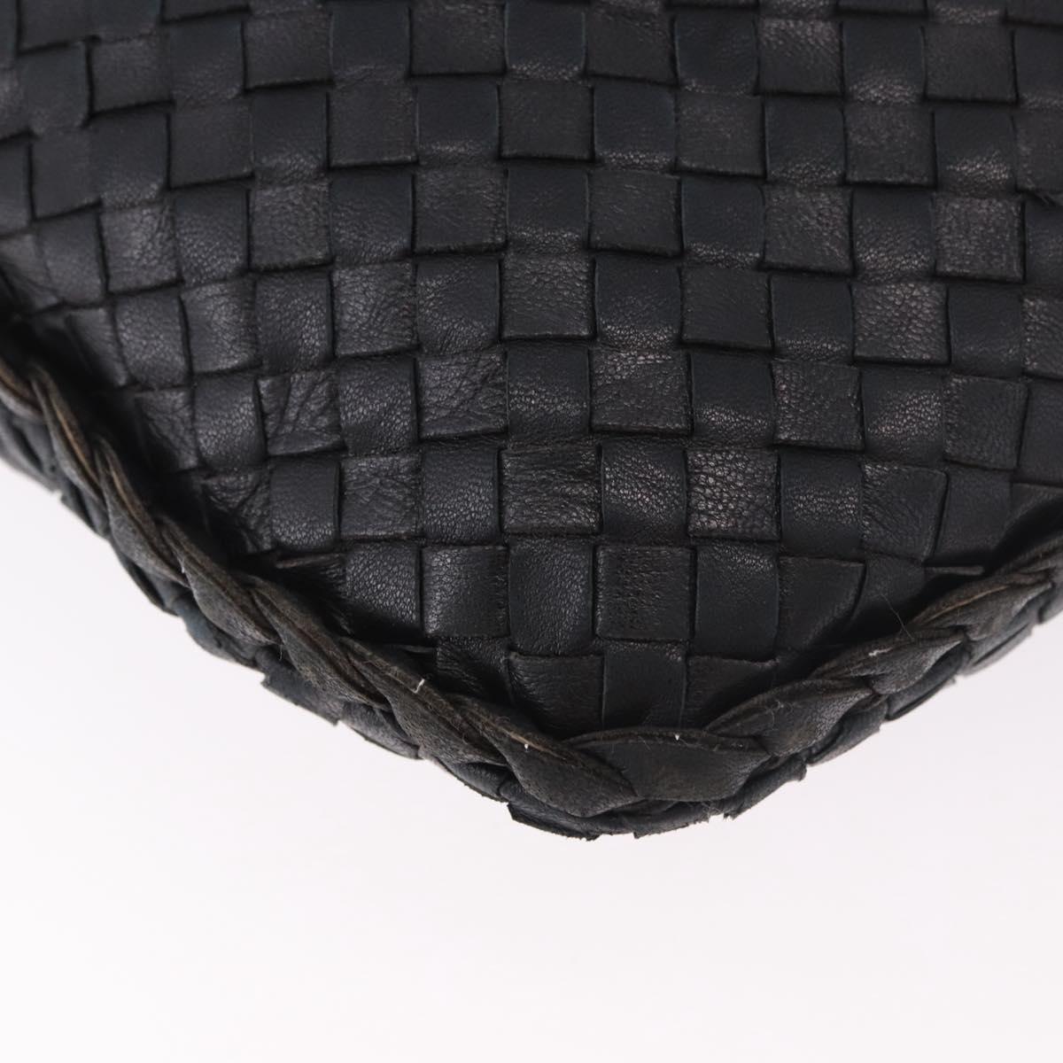 BOTTEGA VENETA INTRECCIATO Shoulder Bag Black Gold Auth 187954V
