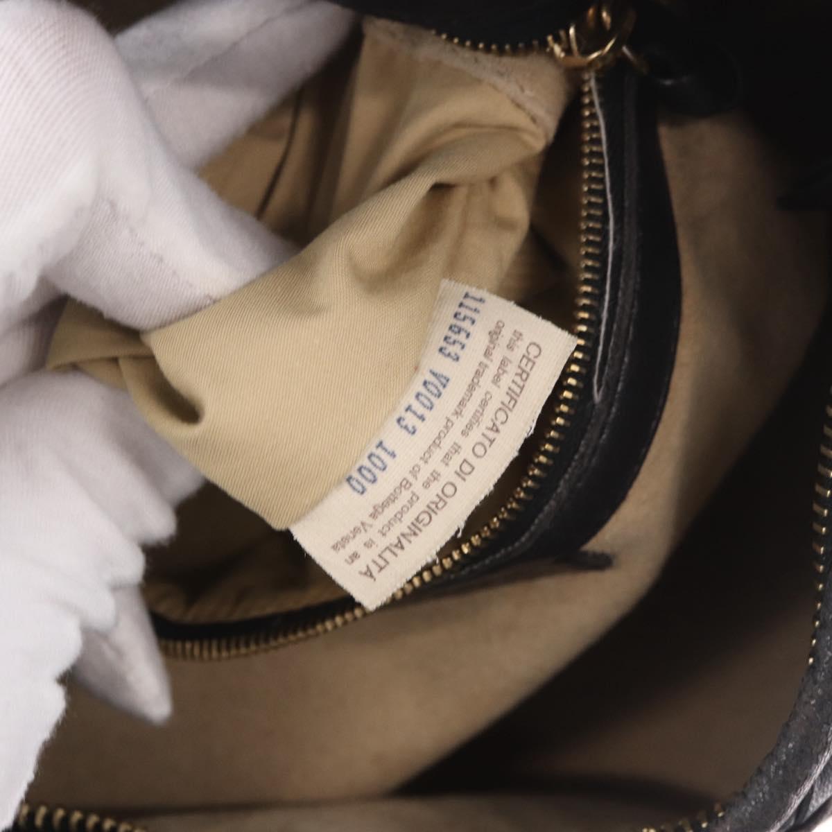 BOTTEGA VENETA INTRECCIATO Shoulder Bag Black Gold Auth 187954V