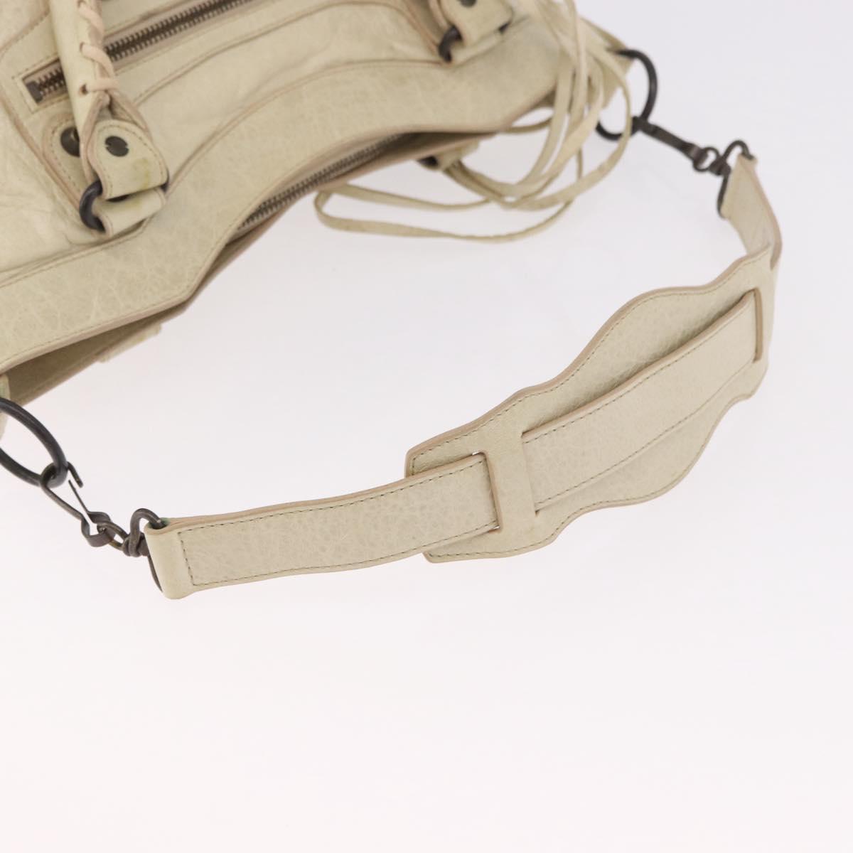 BALENCIAGA The First Hand Bag Leather 2way Ivory 103208 Auth 187956V