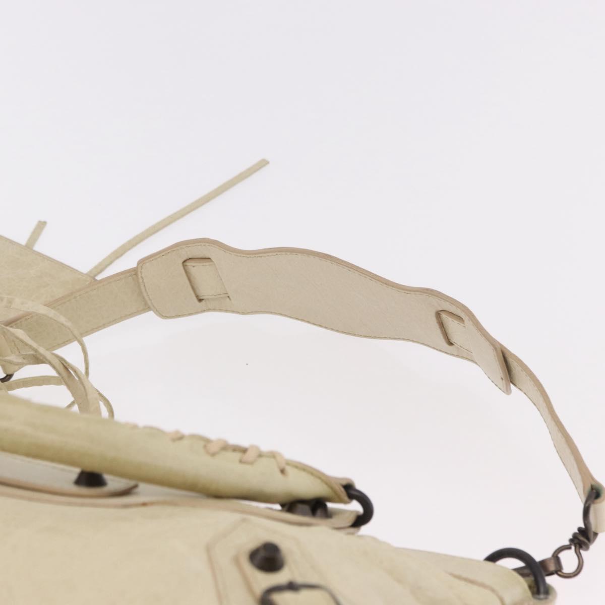 BALENCIAGA The First Hand Bag Leather 2way Ivory 103208 Auth 187956V