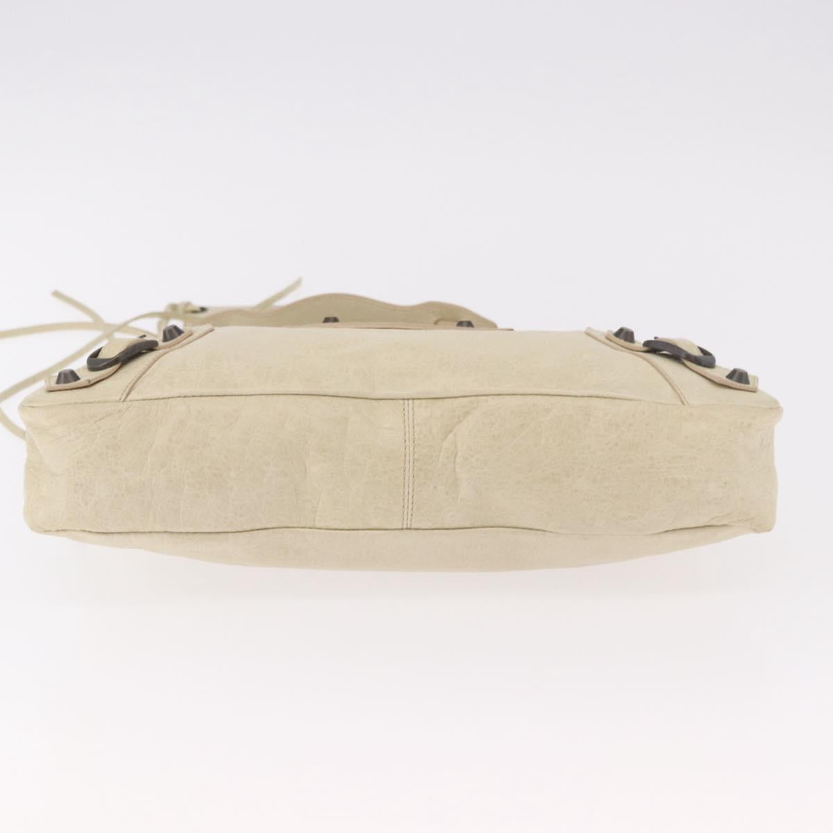BALENCIAGA The First Hand Bag Leather 2way Ivory 103208 Auth 187956V
