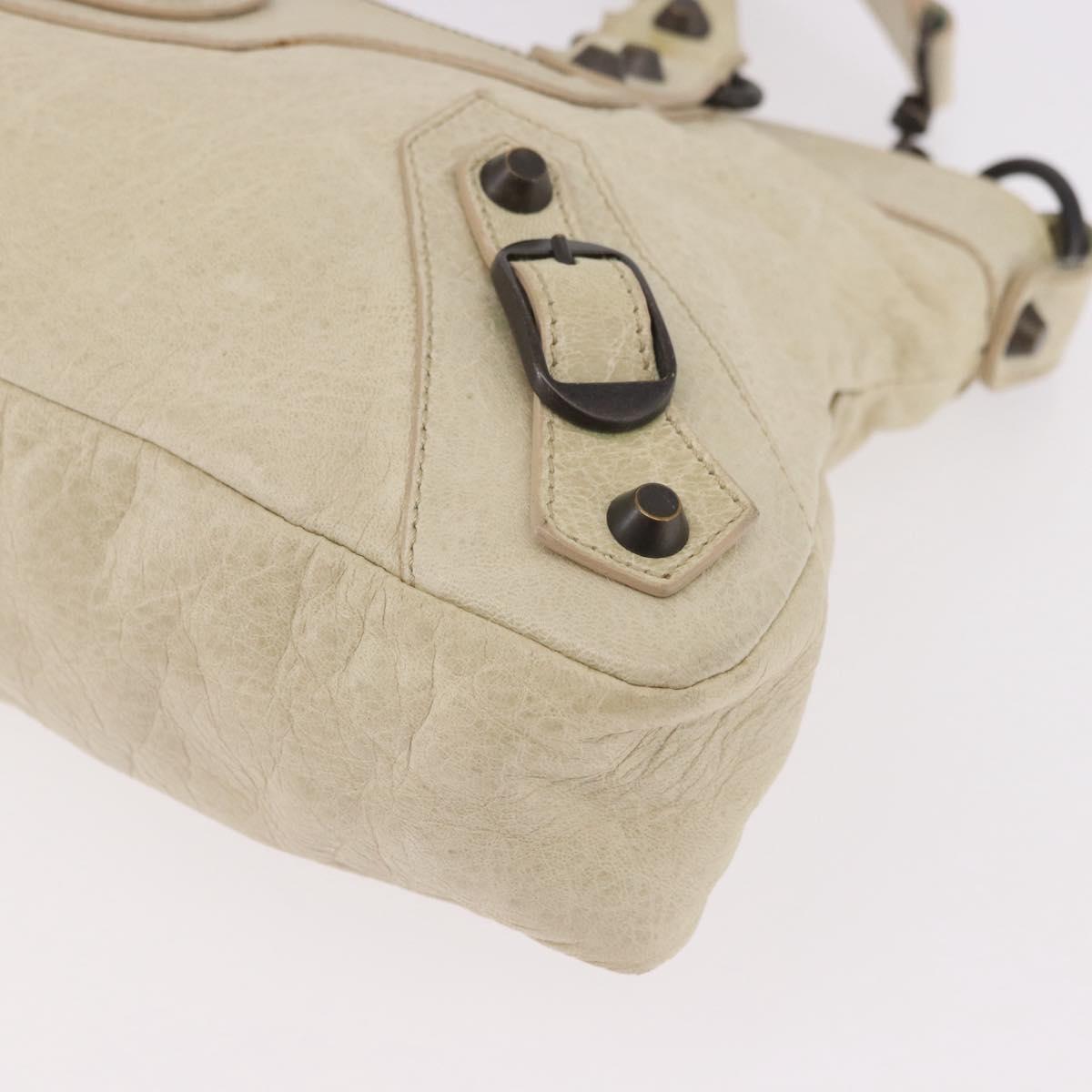 BALENCIAGA The First Hand Bag Leather 2way Ivory 103208 Auth 187956V