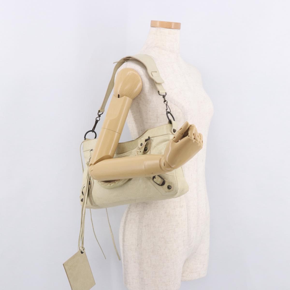 BALENCIAGA The First Hand Bag Leather 2way Ivory 103208 Auth 187956V