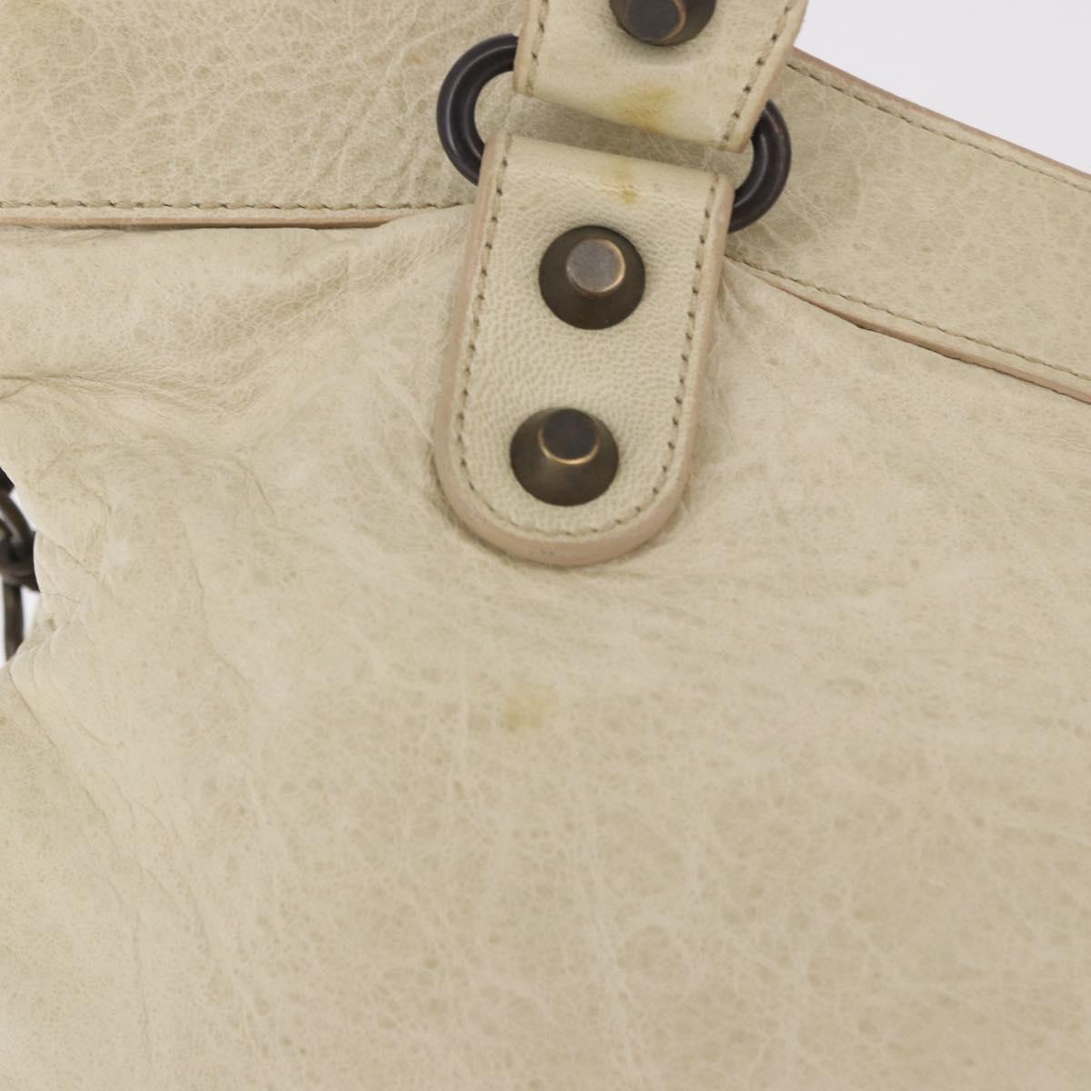 BALENCIAGA The First Hand Bag Leather 2way Ivory 103208 Auth 187956V