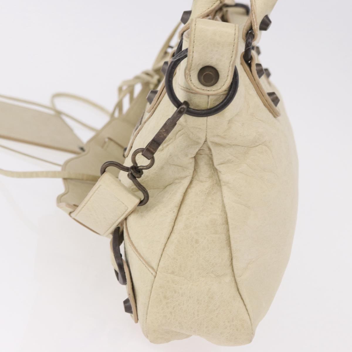 BALENCIAGA The First Hand Bag Leather 2way Ivory 103208 Auth 187956V