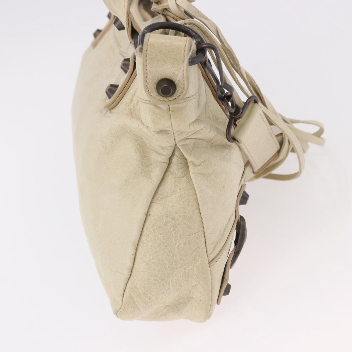 BALENCIAGA The First Hand Bag Leather 2way Ivory 103208 Auth 187956V