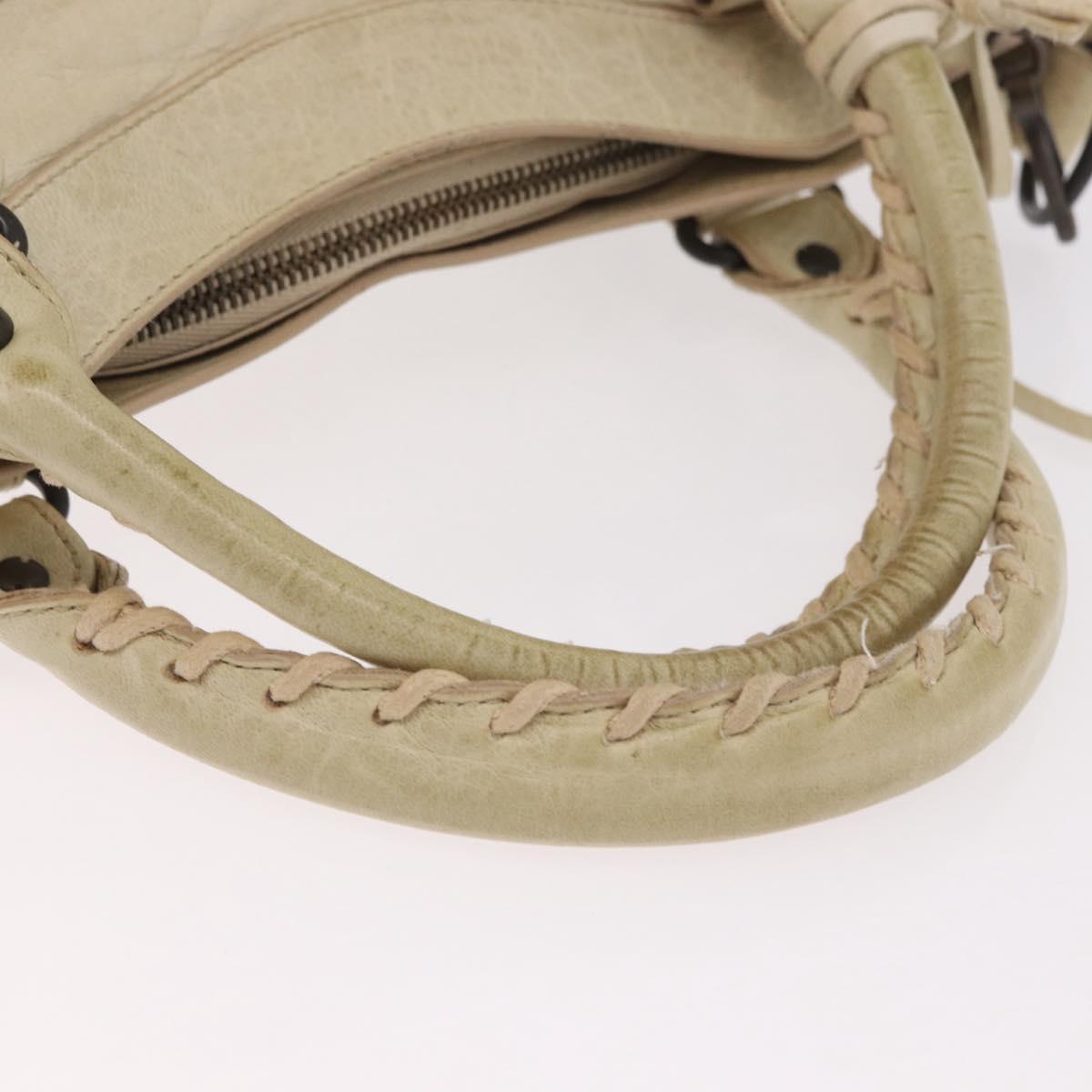 BALENCIAGA The First Hand Bag Leather 2way Ivory 103208 Auth 187956V