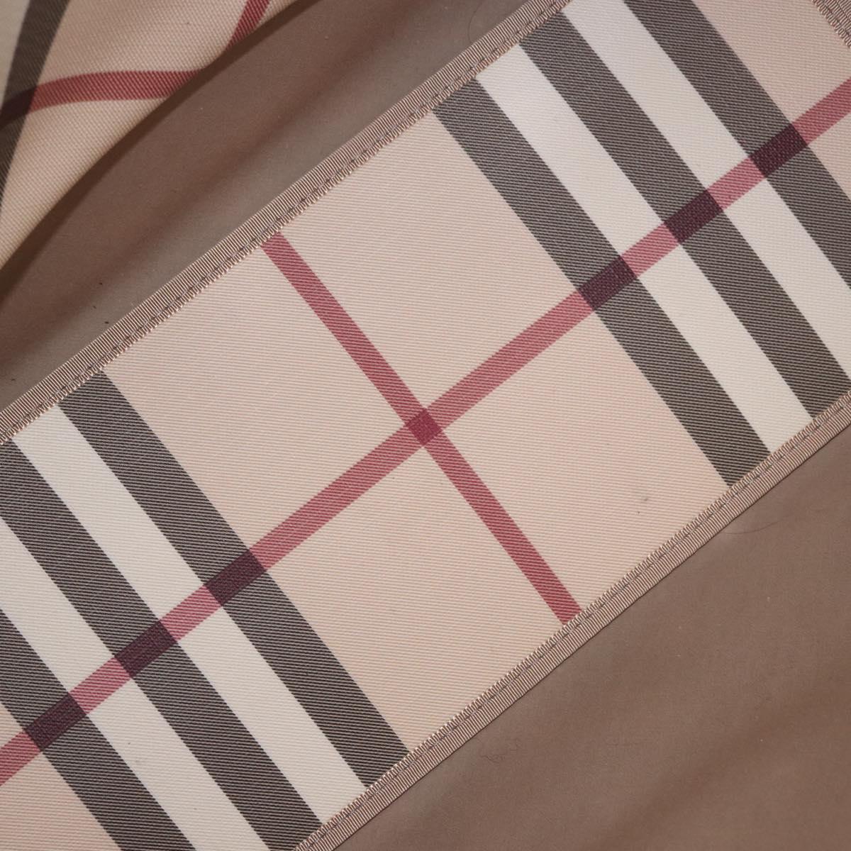 BURBERRY Nova Check Tote Bag PVC Beige Silver Auth 187957